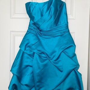 David's Bridal Vibrant Blue Gown